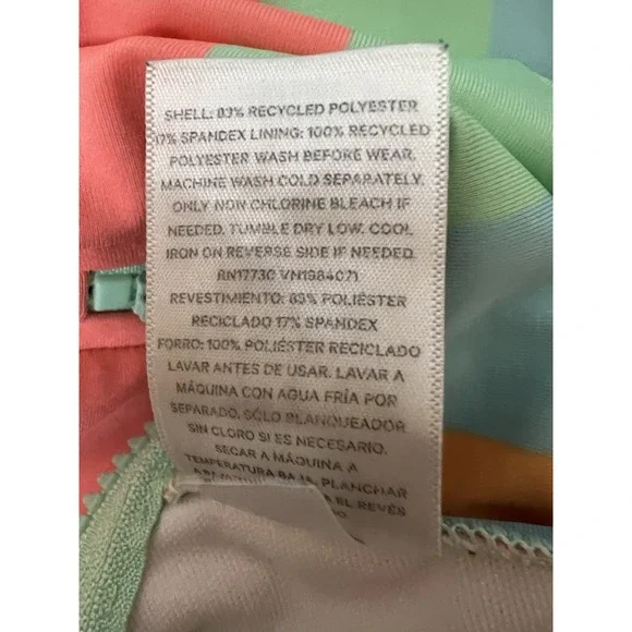 Art Class Pastel Swimsuit, Girls Sz 14 Large One Piece, Orange Melon Green Blue - Picture 4 of 5